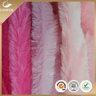160cm de ancho Imprimido de poliéster de pelo largo de piel de tejido PV Plush para juguete de fabricación de suministros