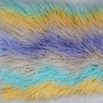 Tejidos de piel de pila larga de colores vibrantes para prendas de vestir o cojines
