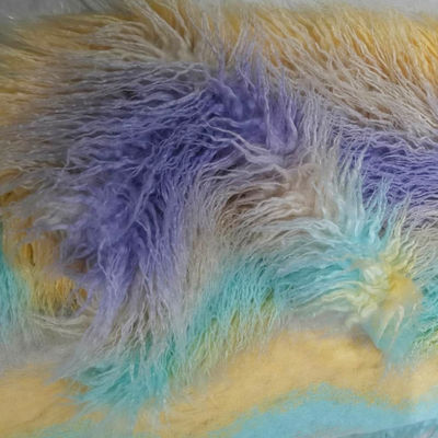 Tejidos de piel de pila larga de colores vibrantes para prendas de vestir o cojines