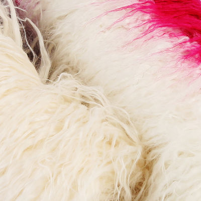 Material de fachada 100% acrílico Tejido de piel falsa de color sólido pila larga para el hogar textil