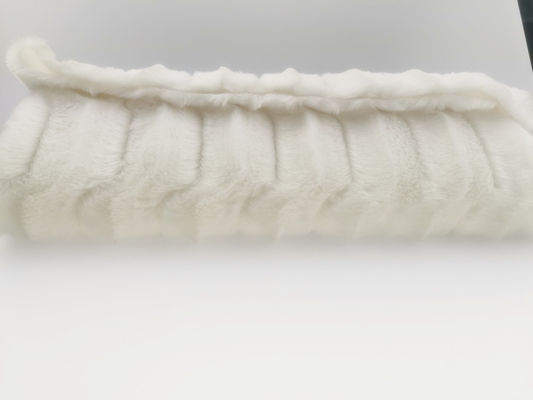 Tricot de tejido de peluche de color blanco cepillado y de punto para edredones y almohadas