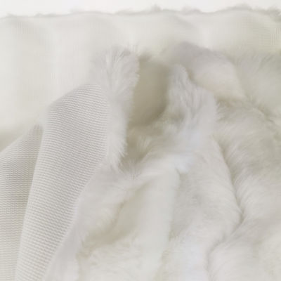 Tricot de tejido de peluche de color blanco cepillado y de punto para edredones y almohadas