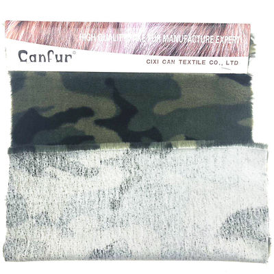 Impresión de piel de conejo falsa para bolsas de ropa 100% poliéster Jacquard de 3 colores de tela de impresión