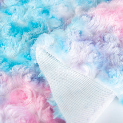 Tejido fotovoltaico de colorante de corbata con patrón de peluche para alfombras de poliéster al 100%, juguetes, prendas de vestir y esteras para mascotas