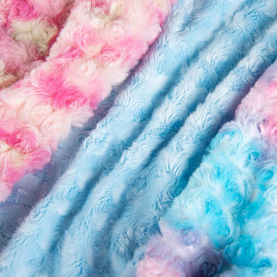 Tejidos de punto 58/60" de ancho Impresión colorida PV Plush Tejido con piel de peluche giratoria