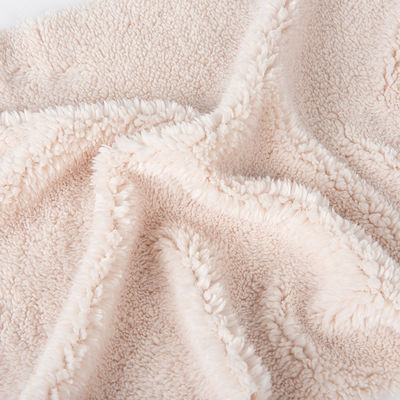 Modelo SOLID suave y transpirable 100% poliéster sherpa lana con capucha chaqueta de tela