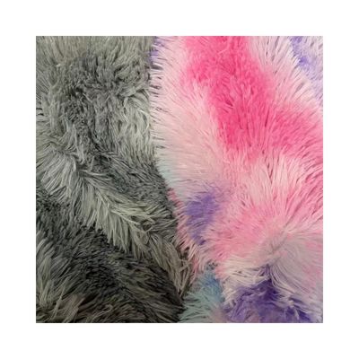 Tejido de juguete de peluche de poliéster de punto 100% de piel falsa de pila larga para animales de peluche