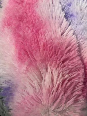 Tejido de juguete de peluche de poliéster de punto 100% de piel falsa de pila larga para animales de peluche