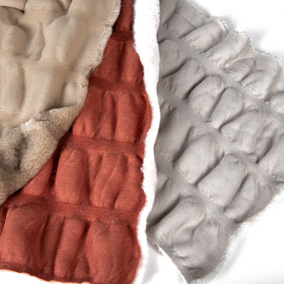 Tejido suave de peluche para textiles para el hogar 100% poliéster elástico piel de conejo falsa 58/60" de ancho
