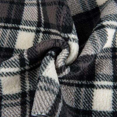 Impreso 100% de poliéster textil tela de lana de sherpa para prendas de vestir en el estilo TWILL