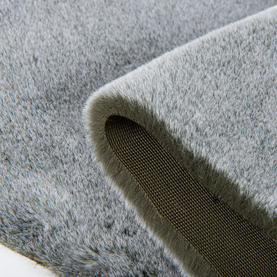 Tejido de piel falsa de conejo de punto simple con punta blanca de impresión a color lujoso y duradero