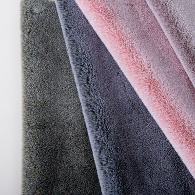 Tejido de piel falsa de conejo de punto simple con punta blanca de impresión a color lujoso y duradero