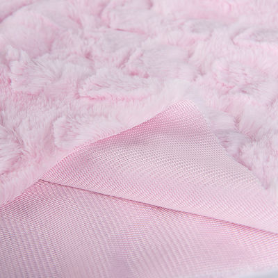 Casa cama Tejido suave de piel falsa para abrigos de invierno de mujeres Tejido de relieve de rayas de poliéster