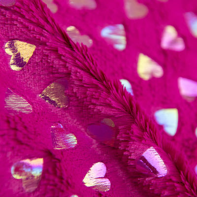 Bolso de patrón cepillado 100% poliéster plata PV Plush tela de piel falsa para textiles para el hogar
