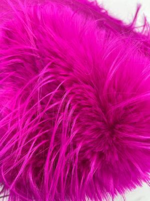 Collar de piel de peluche de pila larga y tejido con tecnicas de apoyo de punto