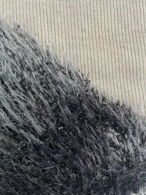 Tejido de piel falsa de pila larga con patrón teñido en la punta y 1200 gramos