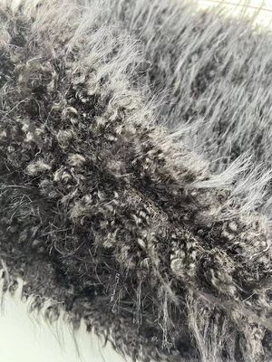 Tejido de piel falsa de pila larga con patrón teñido en la punta y 1200 gramos