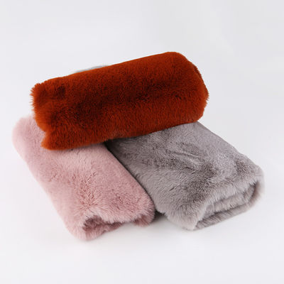 Tejido de pelo de conejo de imitación de poliéster de punto de tricot para ropa de invierno Bufanda y abrigo
