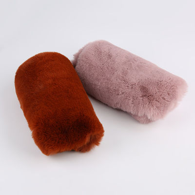 Tejido de pelo de conejo de imitación de poliéster de punto de tricot para ropa de invierno Bufanda y abrigo