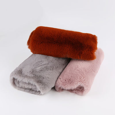 Tejido de pelo de conejo de imitación de poliéster de punto de tricot para ropa de invierno Bufanda y abrigo