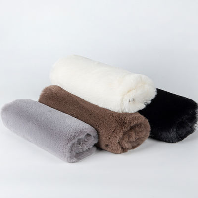 Tejido de pelo de conejo de imitación de poliéster de punto de tricot para ropa de invierno Bufanda y abrigo