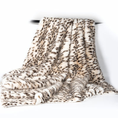 1050g/m Impresión de animales de pelo falso de pila larga con leopardo Impresión de piel de visón