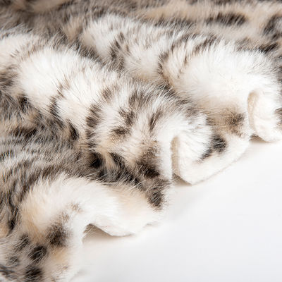 1050g/m Impresión de animales de pelo falso de pila larga con leopardo Impresión de piel de visón