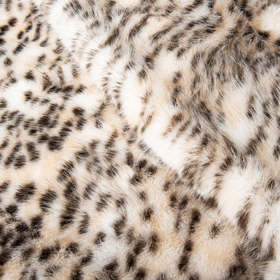 1050g/m Impresión de animales de pelo falso de pila larga con leopardo Impresión de piel de visón