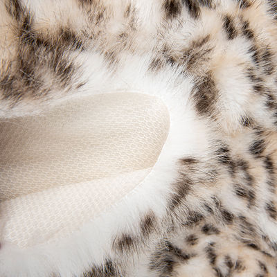1050g/m Impresión de animales de pelo falso de pila larga con leopardo Impresión de piel de visón