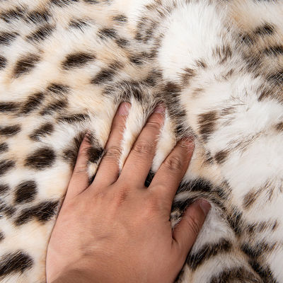 1050g/m Impresión de animales de pelo falso de pila larga con leopardo Impresión de piel de visón
