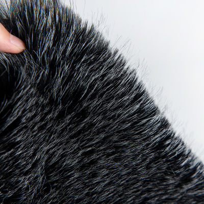 Material de espalda 100% arcílico Jacquard artificial de piel larga Tejido de piel falsa para prendas de vestir