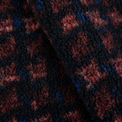 Tejido de peluche de poliéster 100% Jacquard Tejido Sherpa Perfecto para lanzar mantas